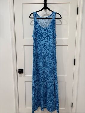 Soft Surroundings Blue Printed Maxi Dress